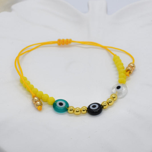 Yellow evil eye bracelet