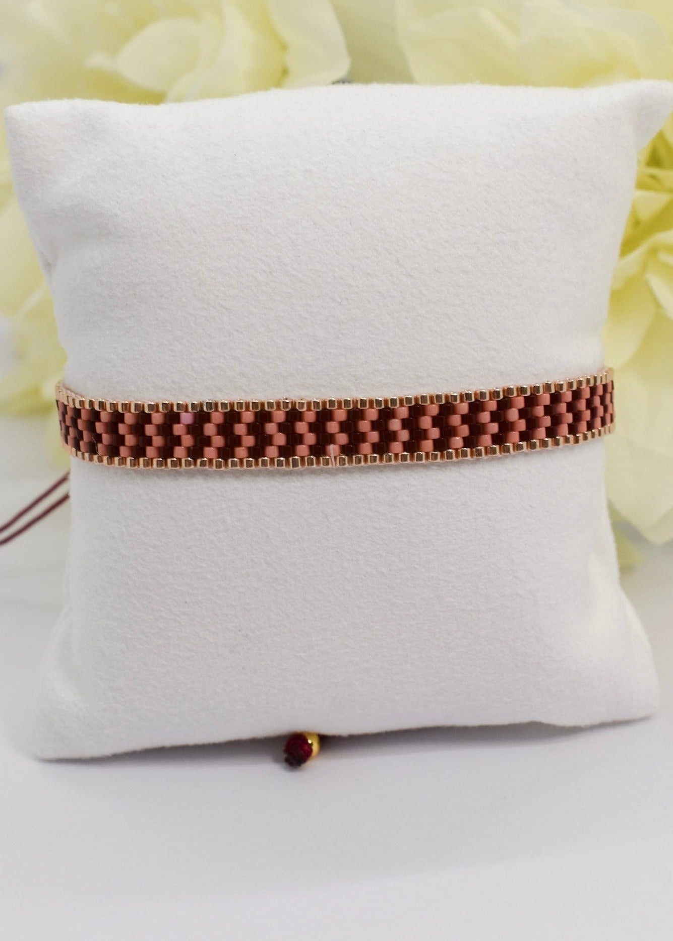 Beaded brown bar bracelet