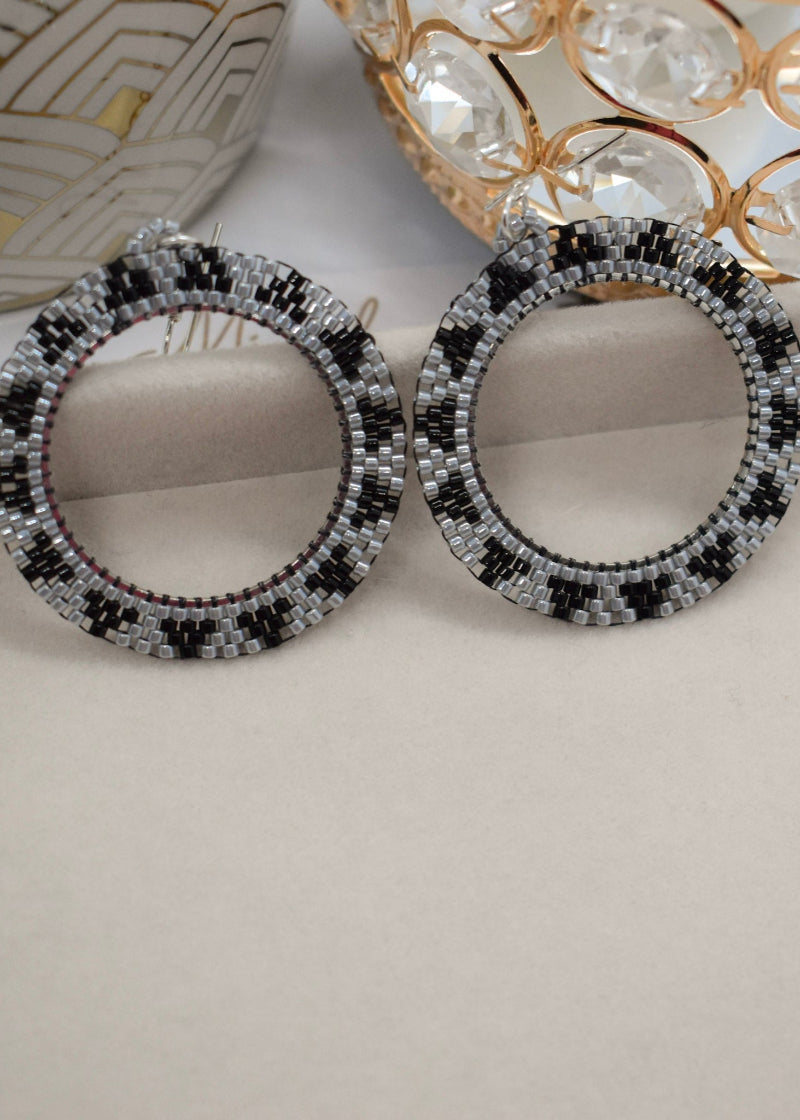 beadedblack earrings
