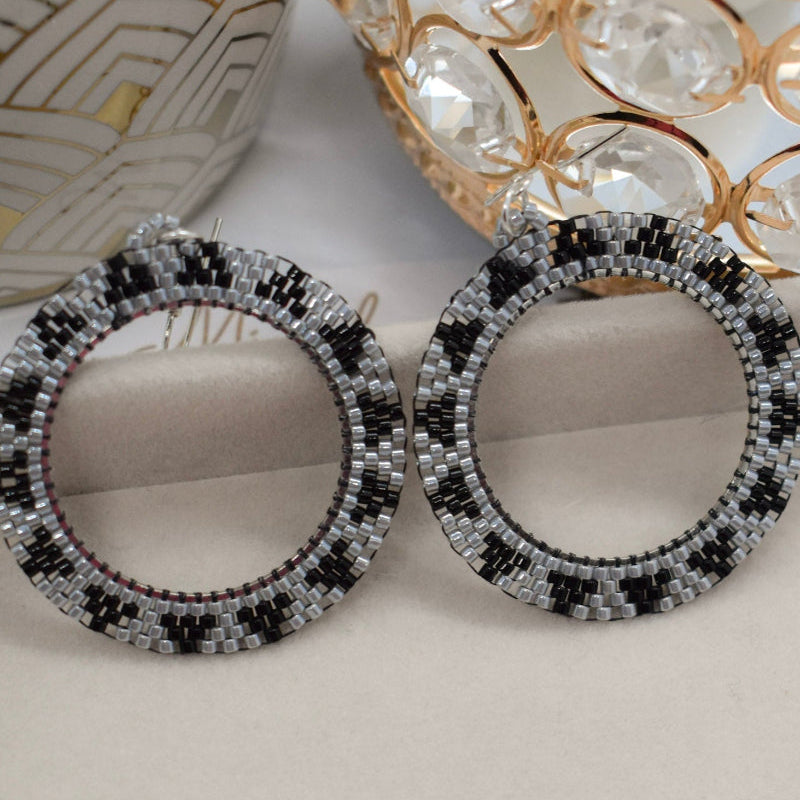 beadedblack earrings