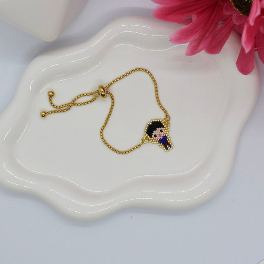 black hair kid bracelet for mom