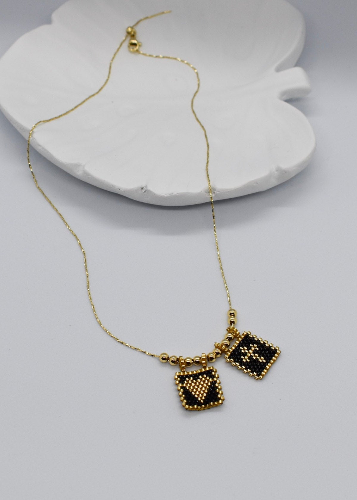 black scapular necklaces miyuki