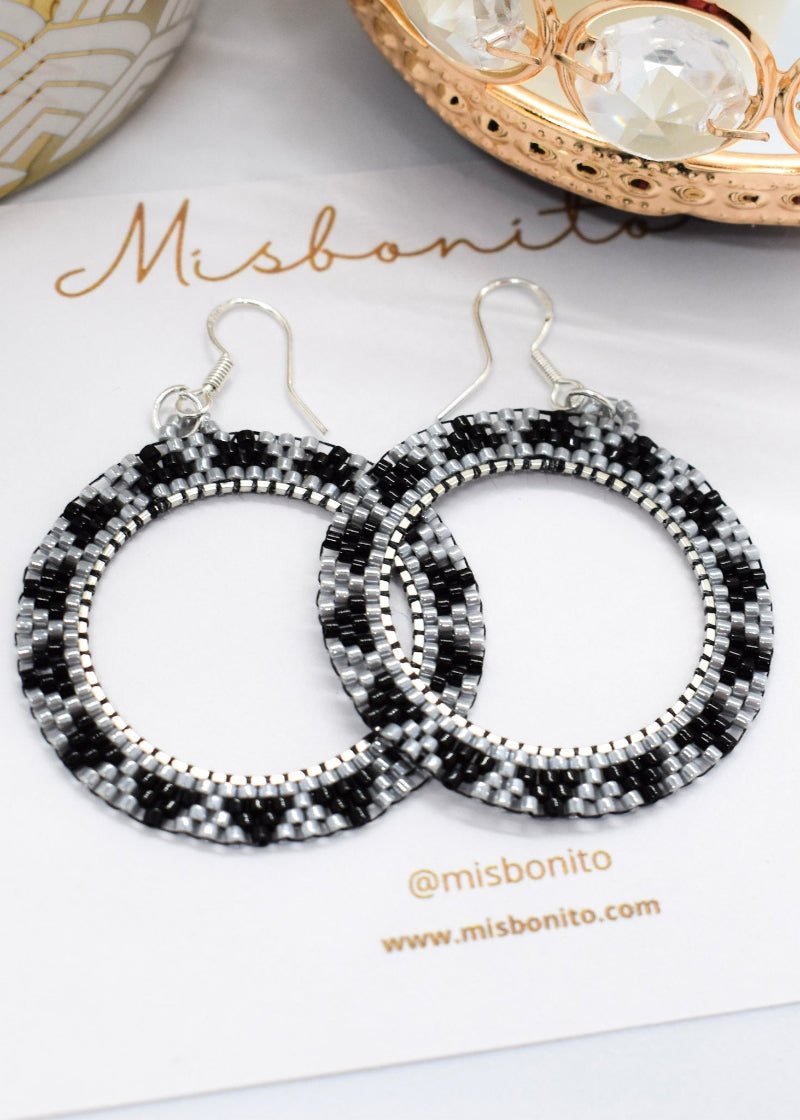 blackbeadearrings hoop