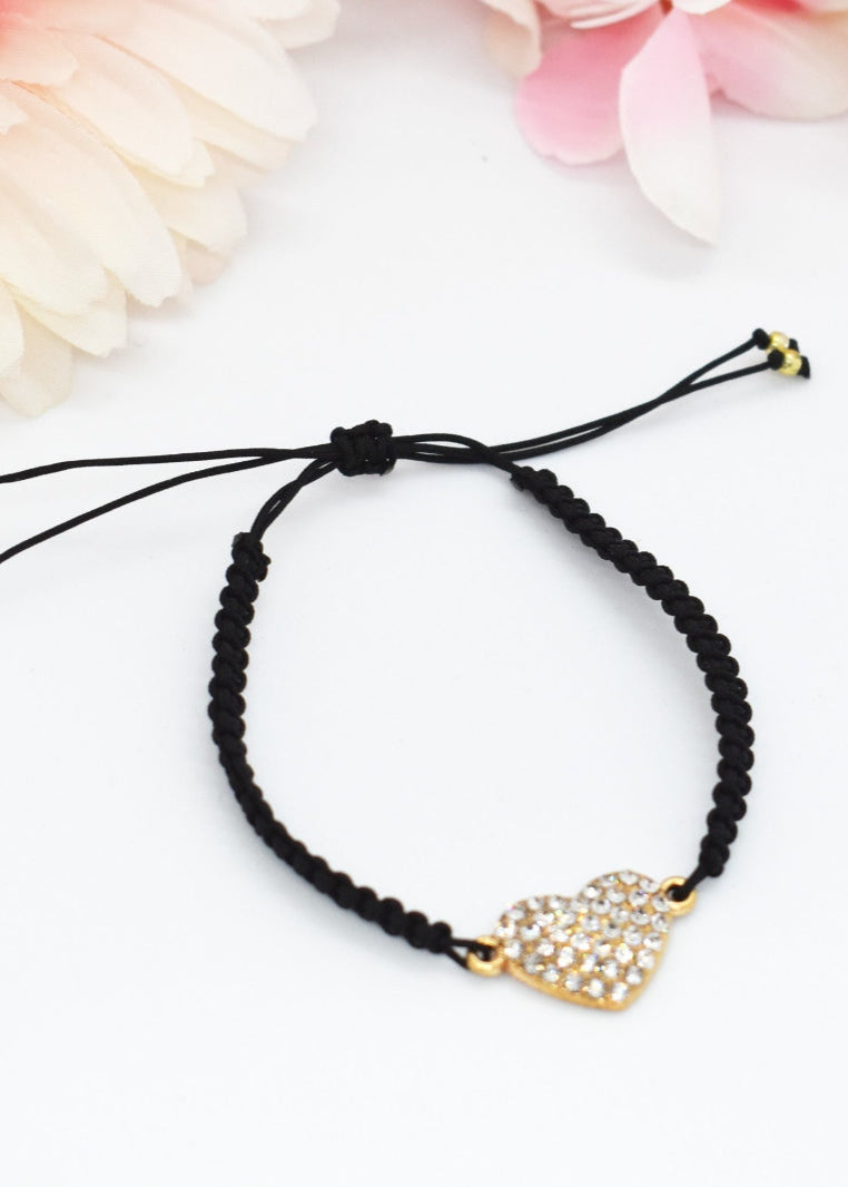 heart charm macrame bracelets