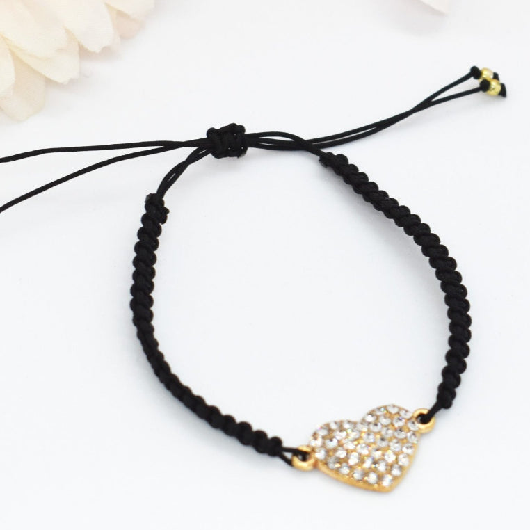 heart charm macrame bracelets
