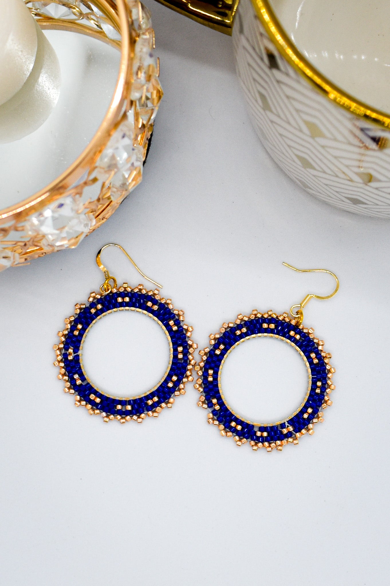 blue earrings