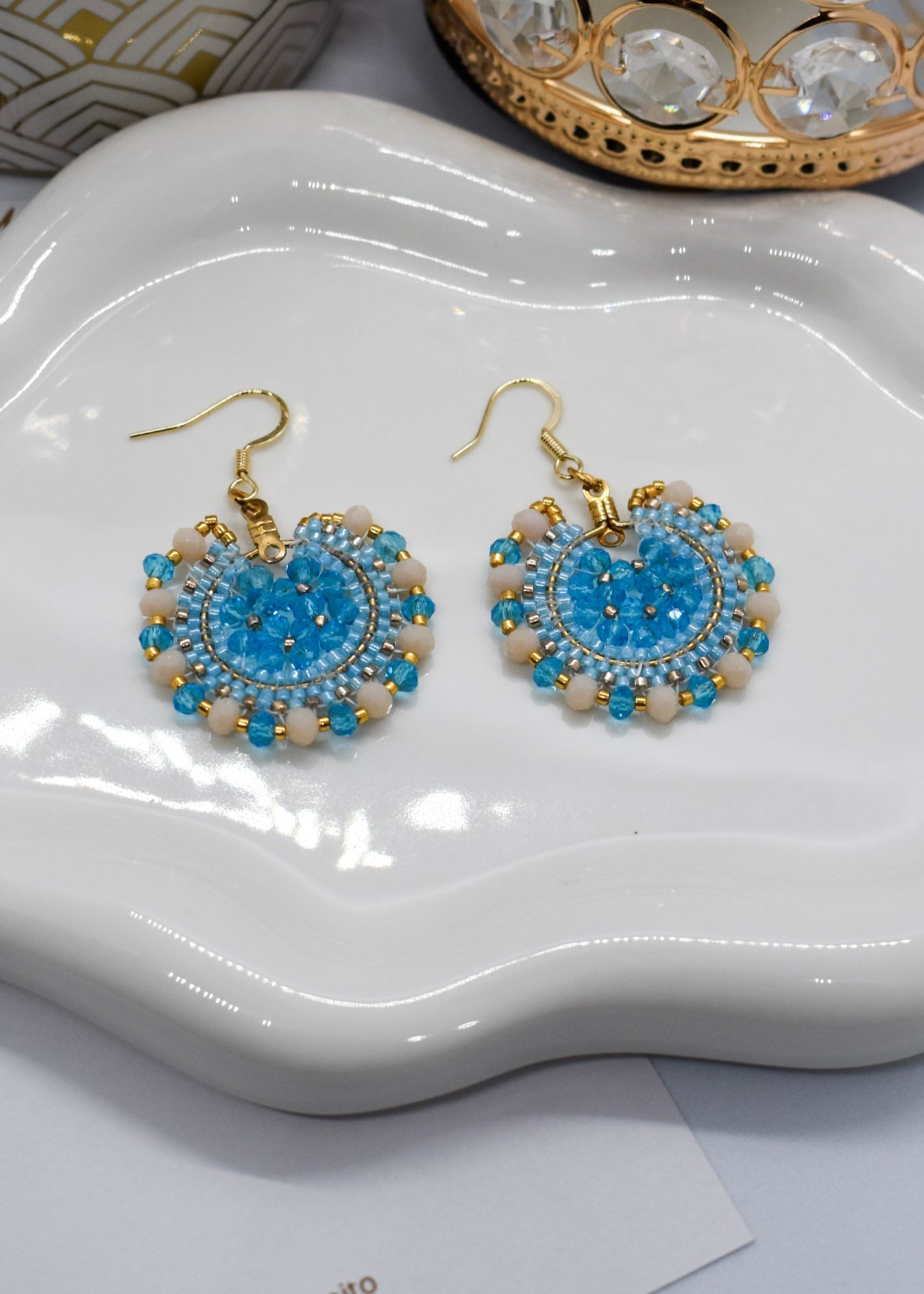 blue earrings bohemian