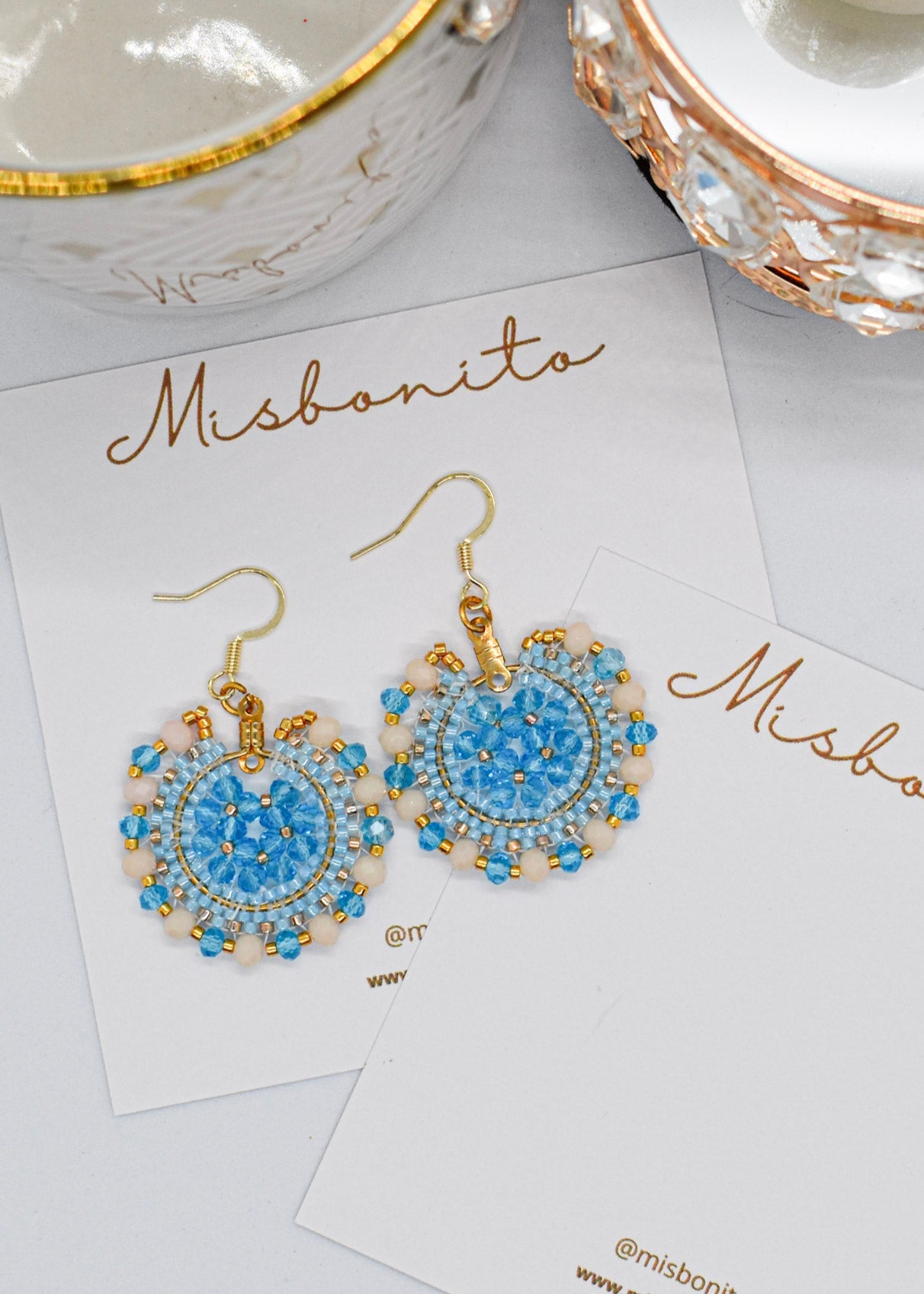 blue earrings boho chic