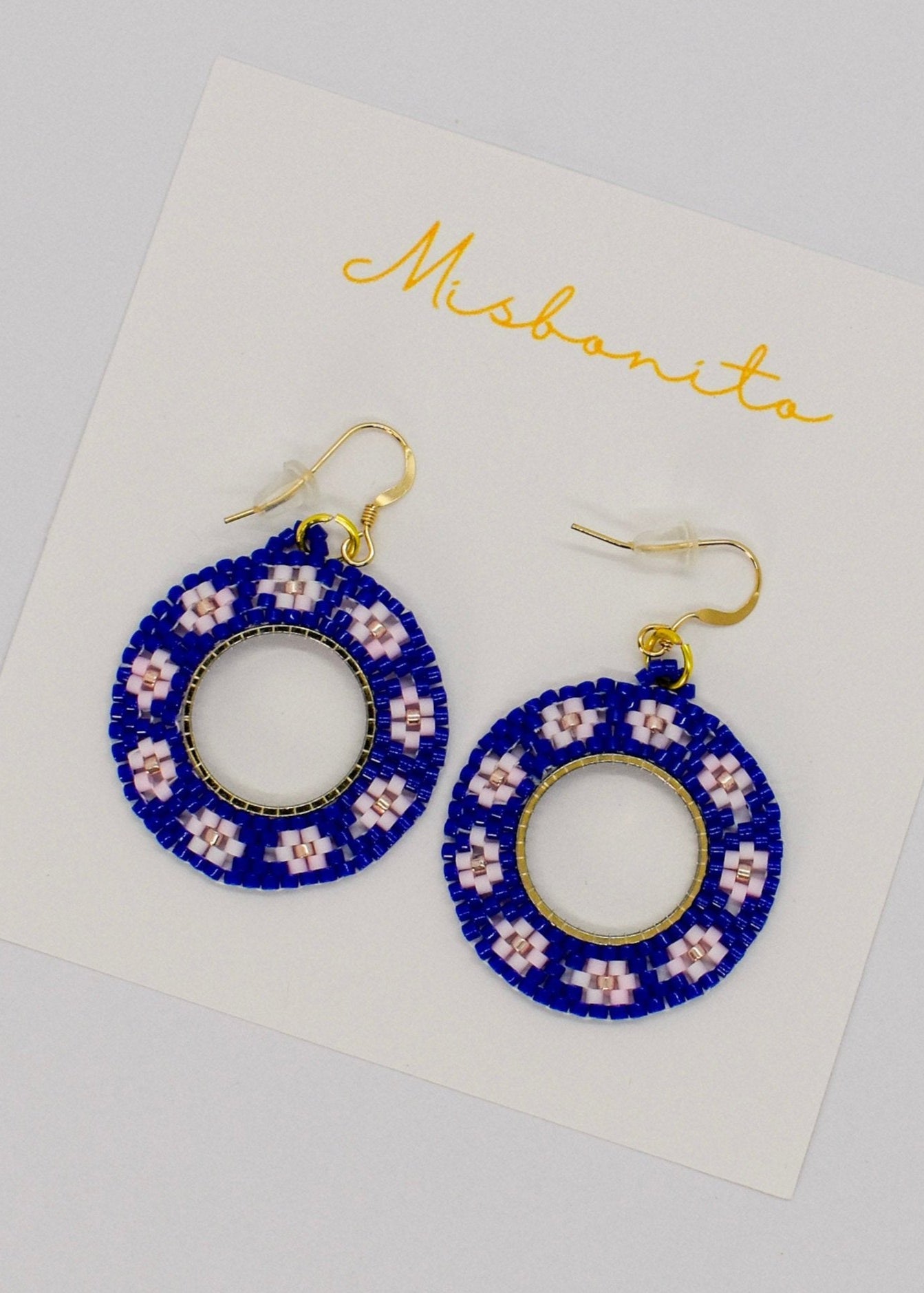 Blue floral earrings