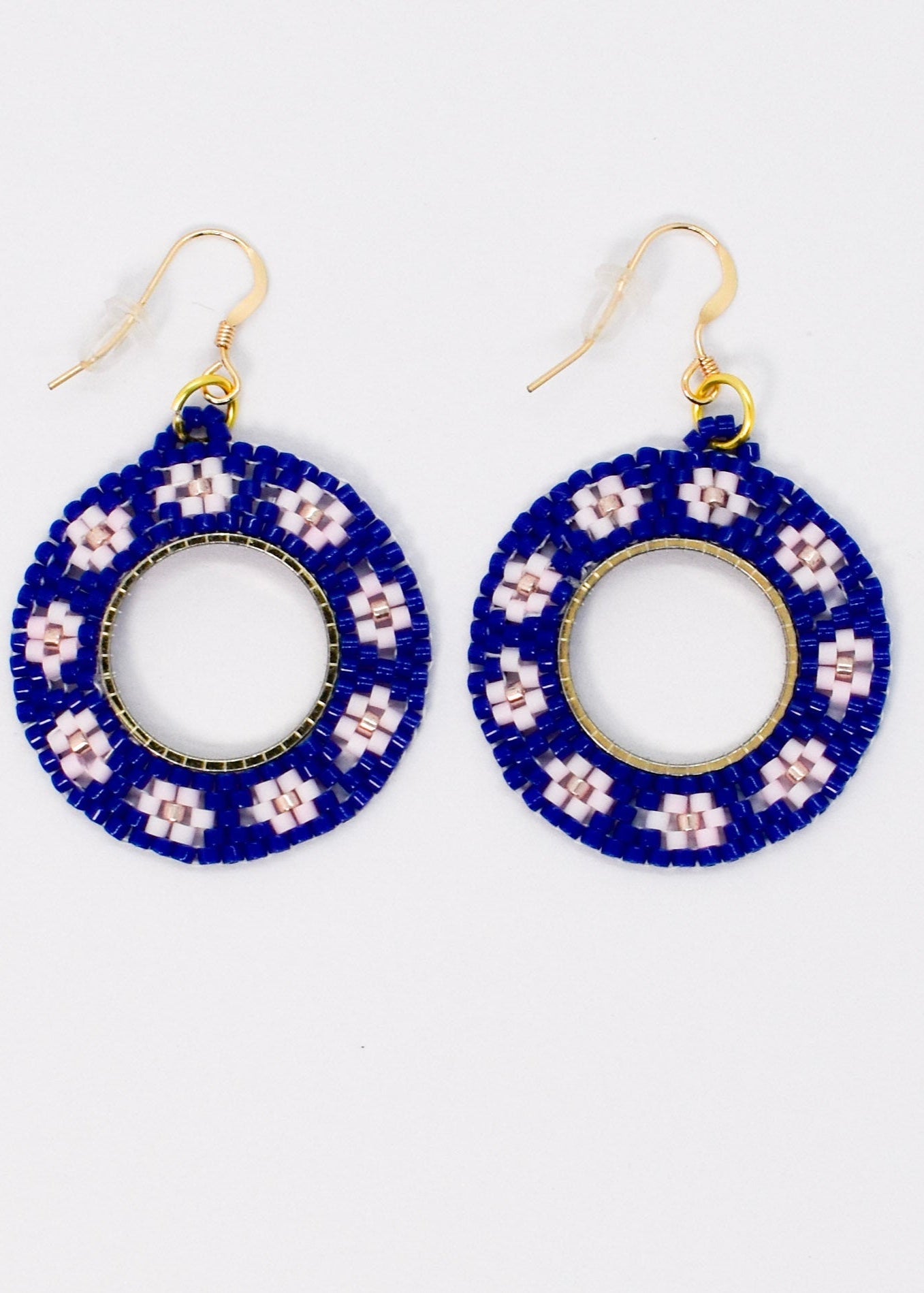 blue floral earrings