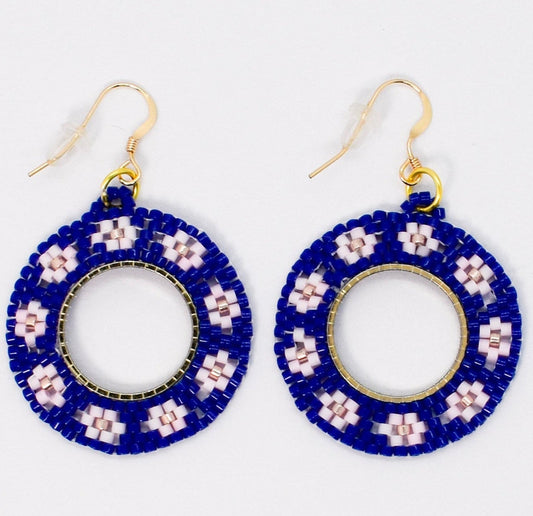 blue floral earrings