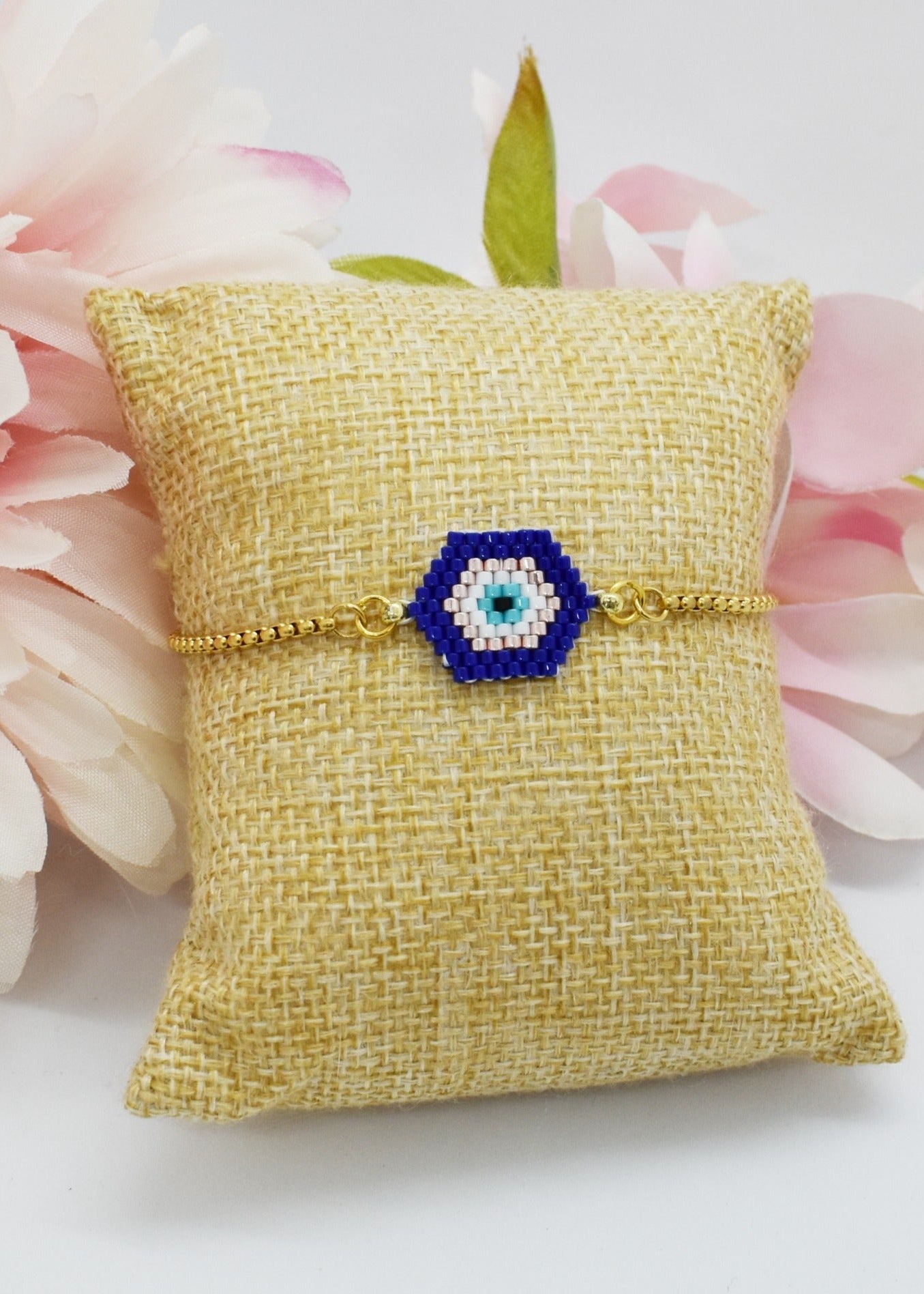 Evil eye Blue beaded bracelet