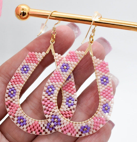 beaded delica earrings