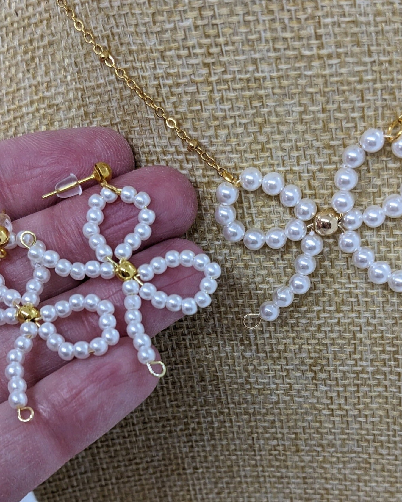 coquette necklace and earrings set