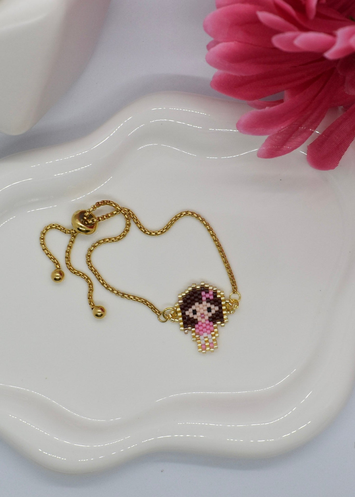 brown hair kid bracelet for mom