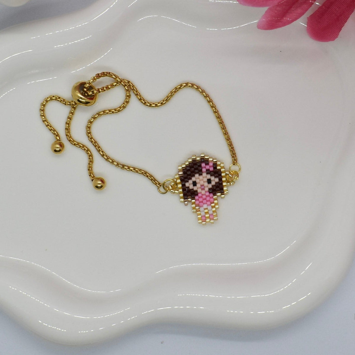 brown hair kid bracelet for mom