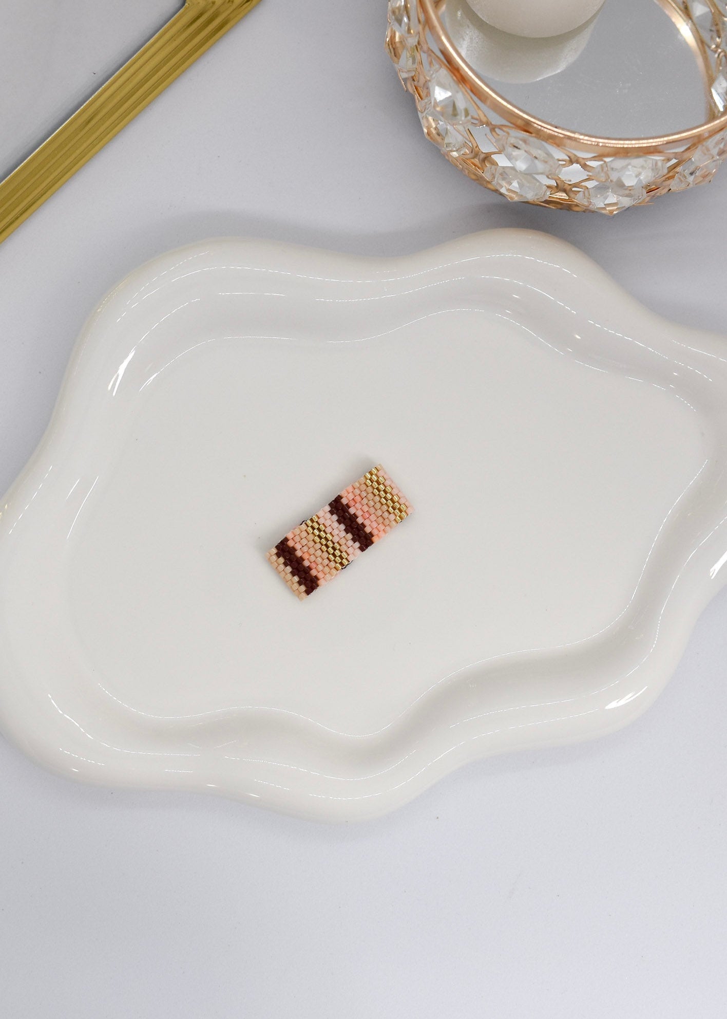 brown multicolor miyuki rings