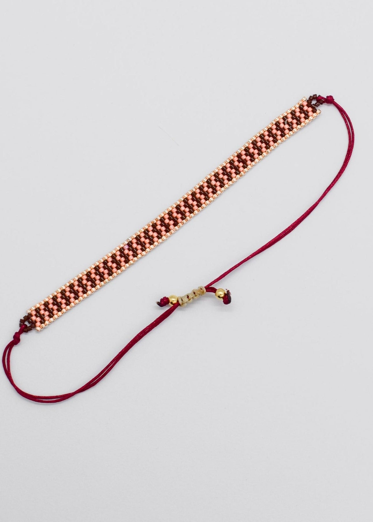 Beaded brown bar bracelet