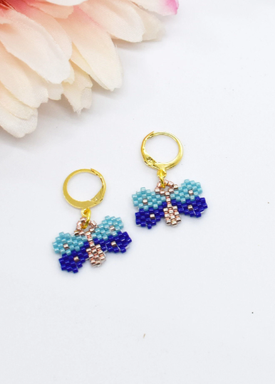 Butterfly hoop earrings