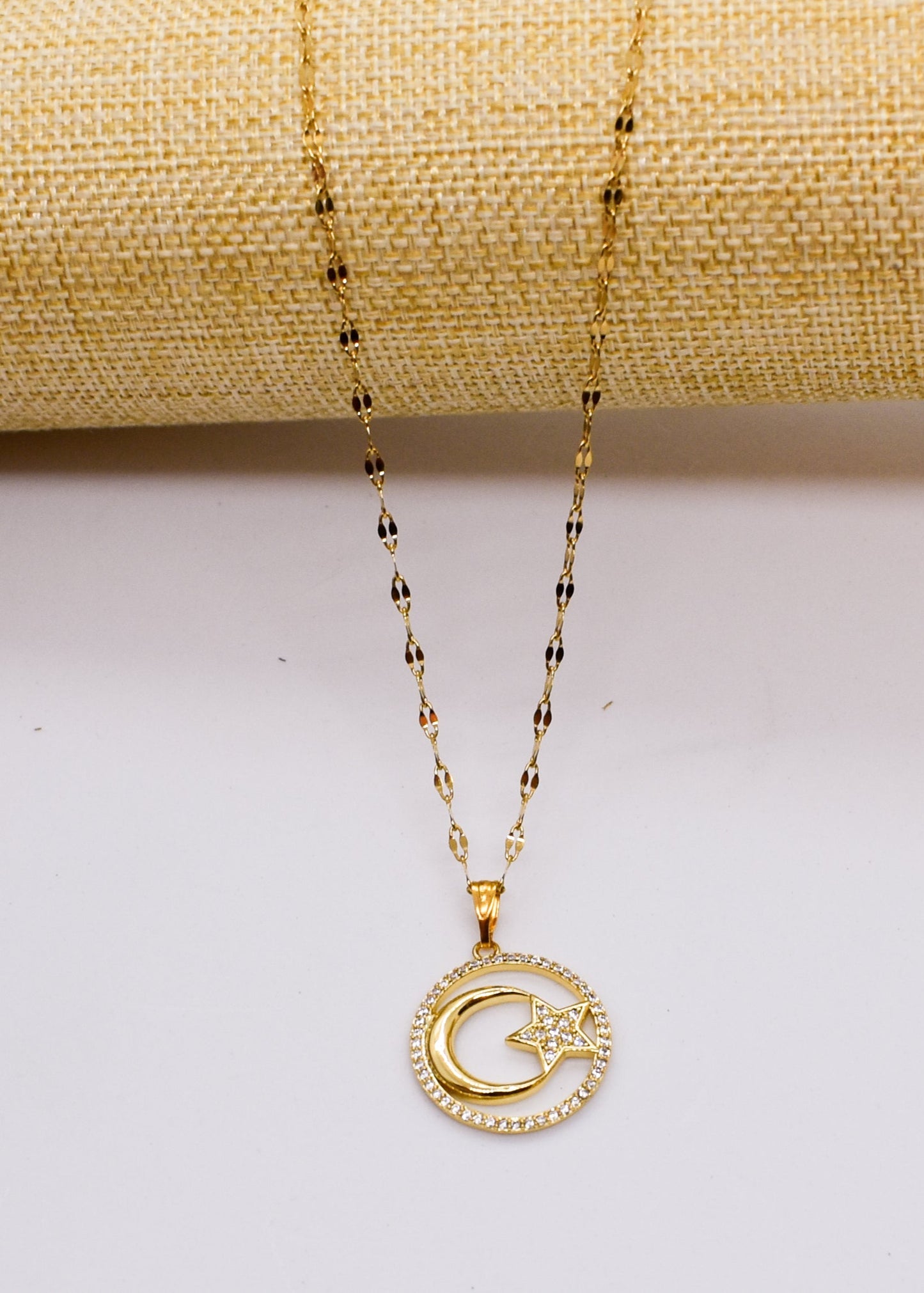 celestial necklace on stainless steel chain