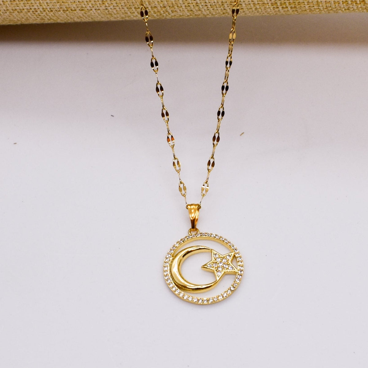 celestial necklace on stainless steel chain