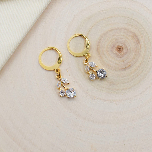 cherry earrings huggies small