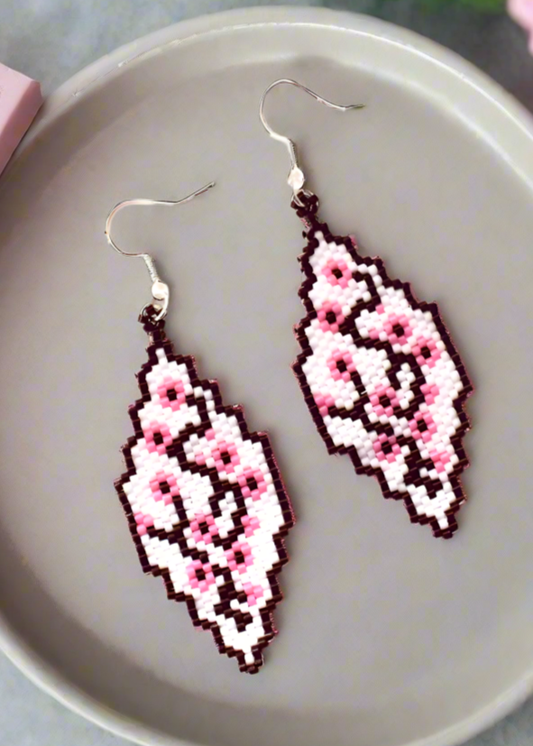 cherryblossombeadedearrings