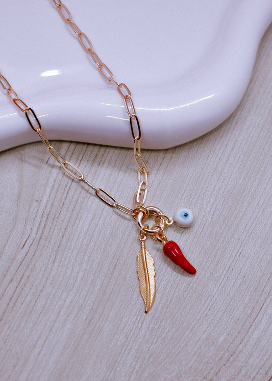 chili round lobster clasp necklaces