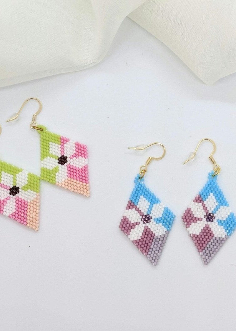 diamond flower earrings