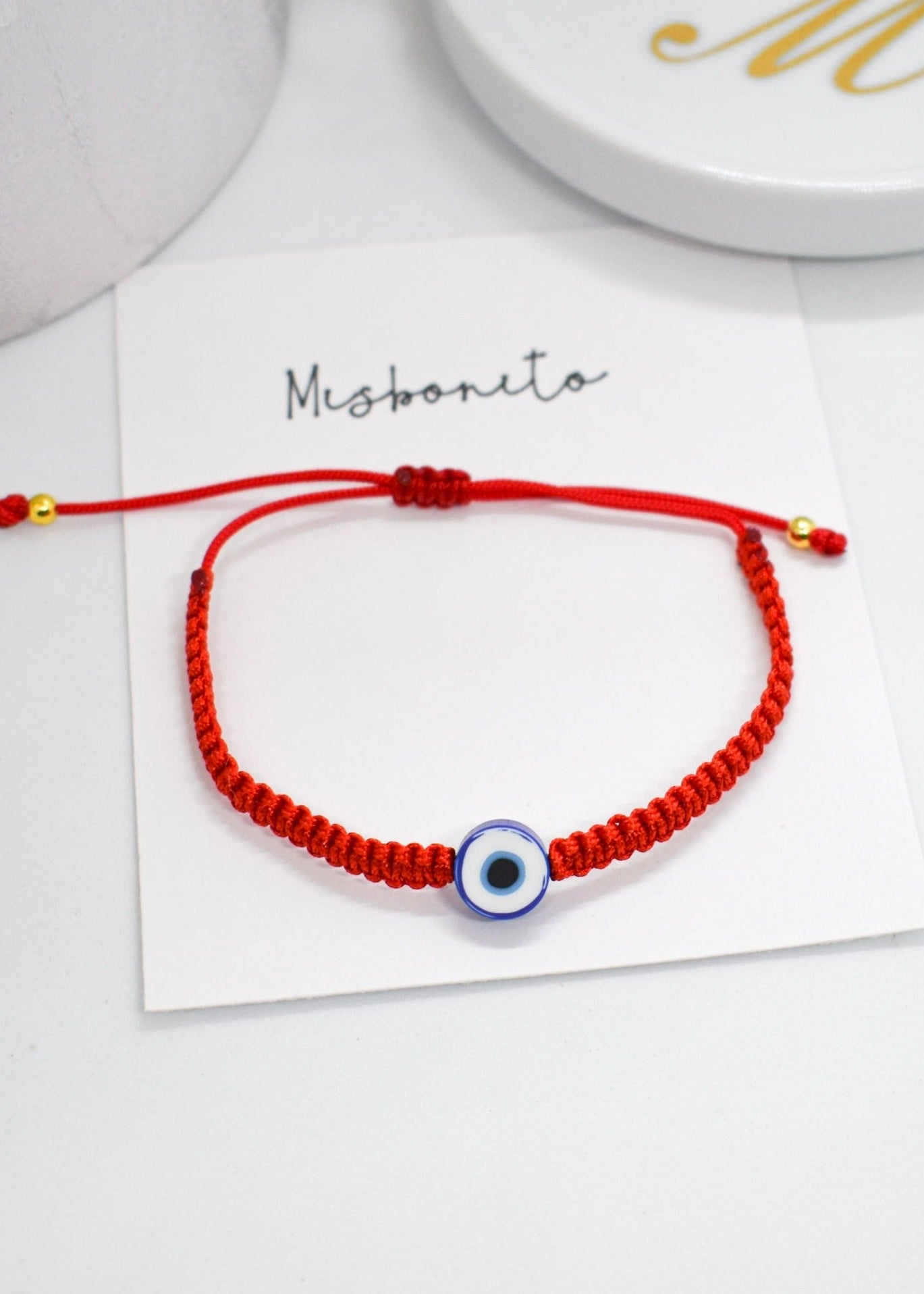 evil eye red macrame bracelet