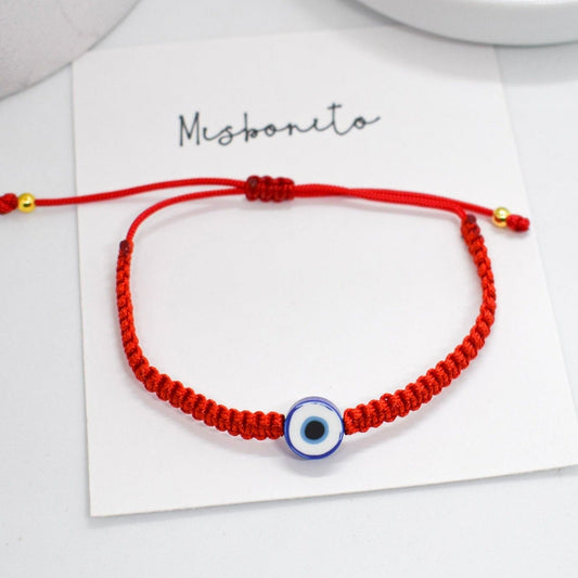 evil eye red macrame bracelet