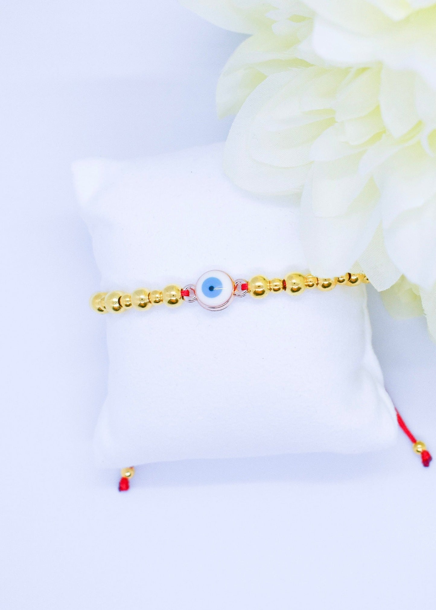 evil eye golden beads bracelet