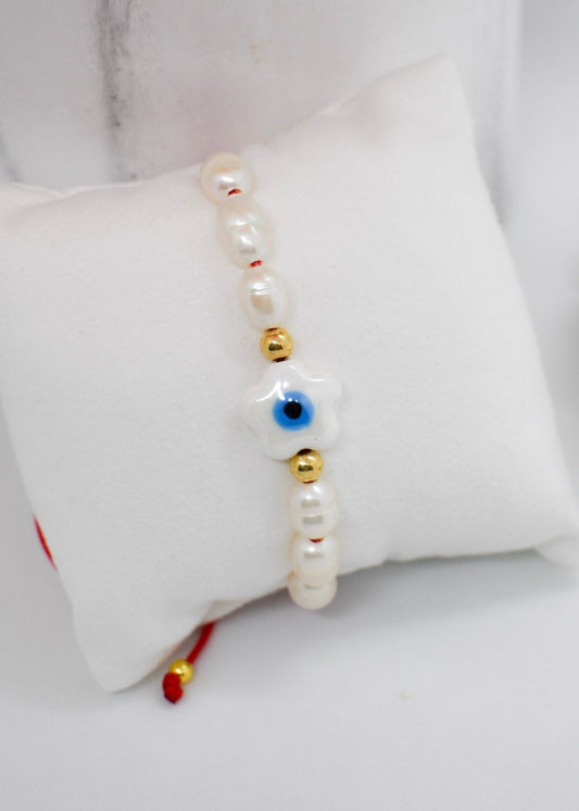 evil eye pearls bracelet
