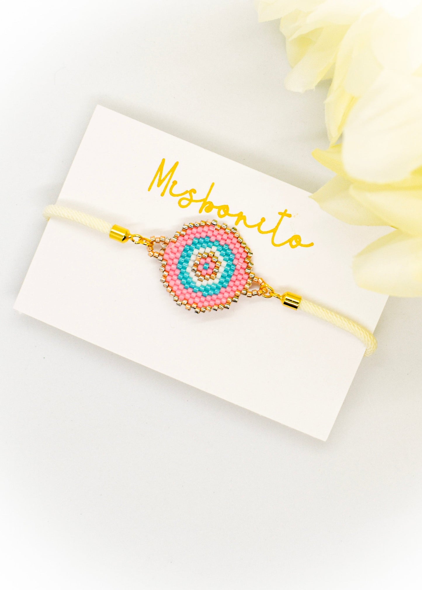 pink evil eye bracelet