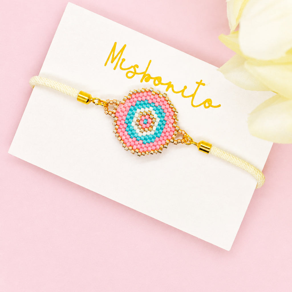 pink evil eye bracelet