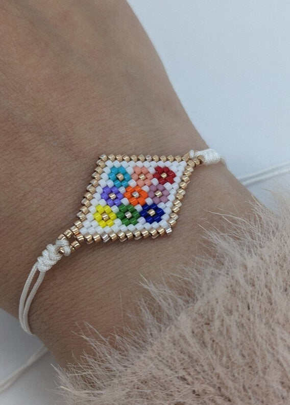 Floral Miyuki Charm Bracelet