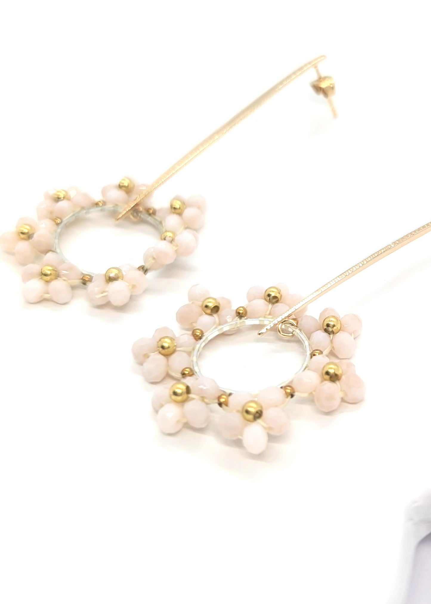Floral long earrings