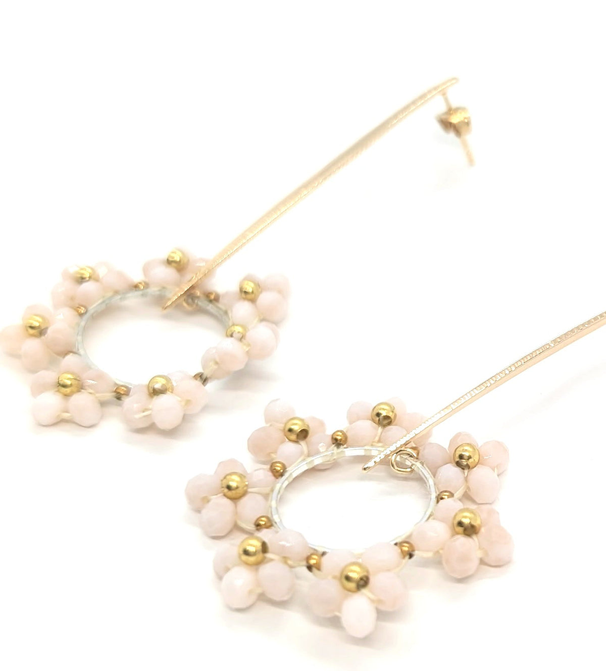 Floral long earrings