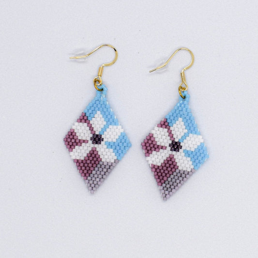 FLORAL BEADED EARRINGS