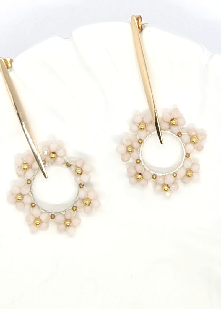 Floral long earrings