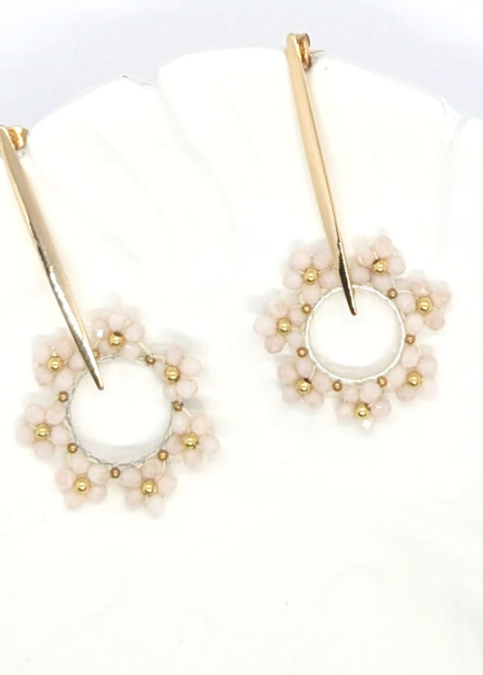 Floral long earrings