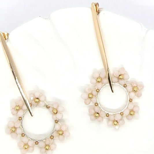 Floral long earrings
