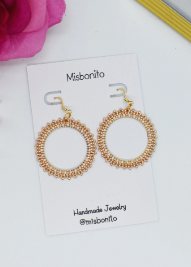 Golden beaded earrings