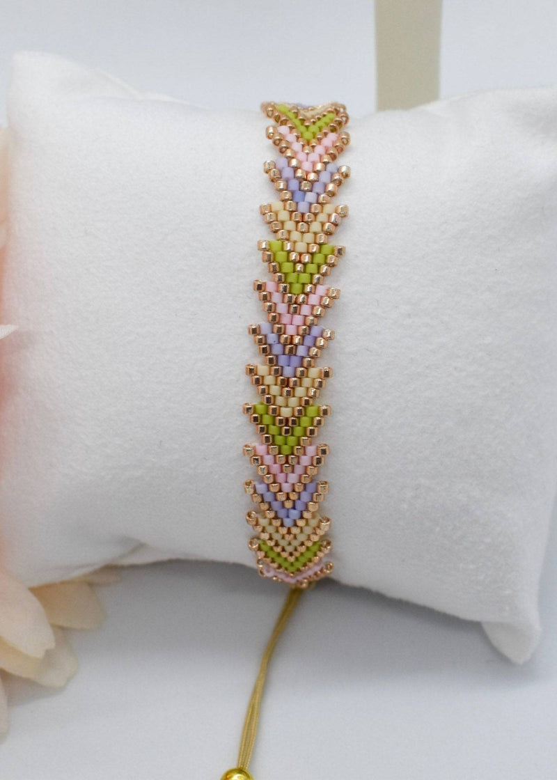 green and pink arrow bracelet