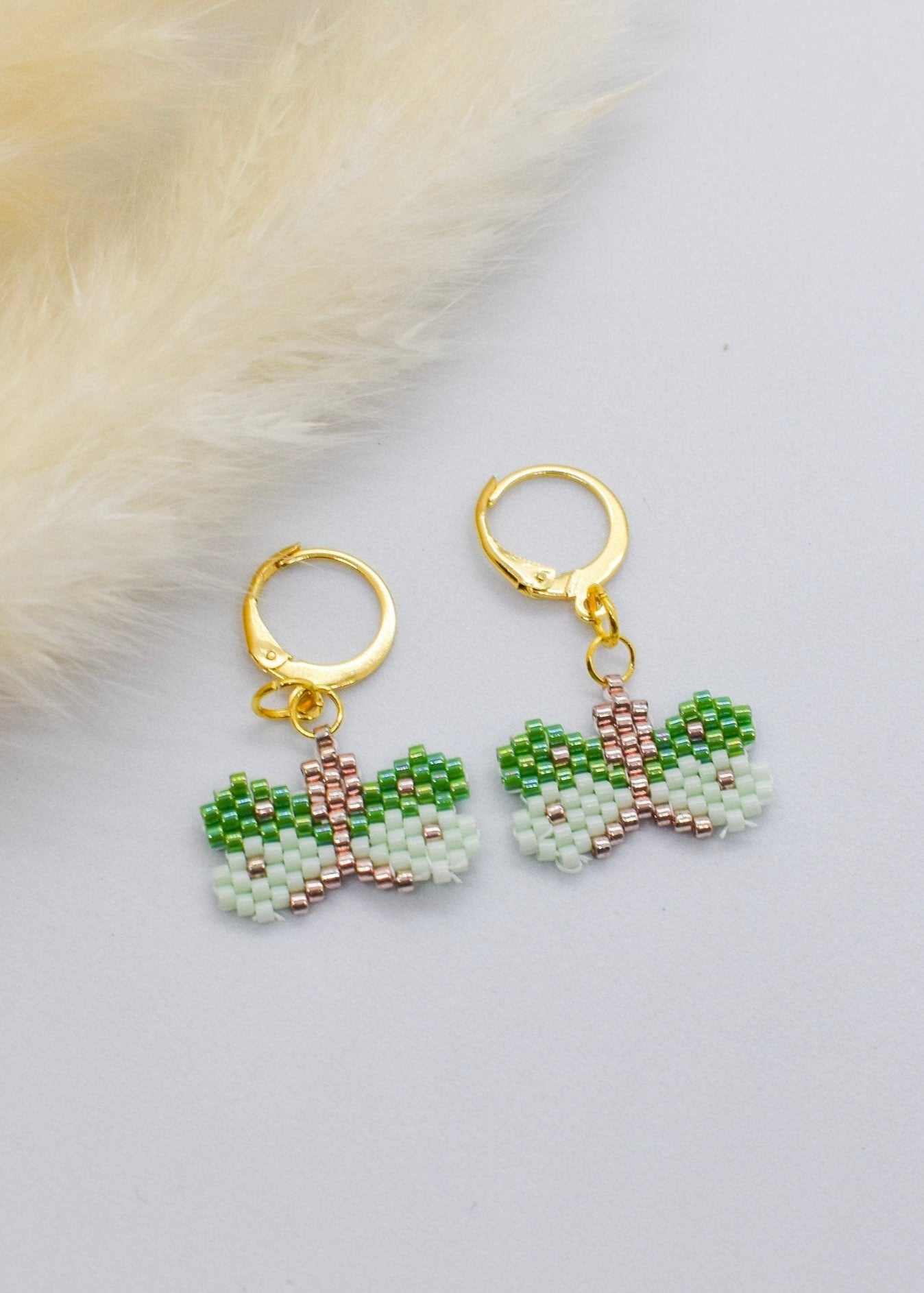 Green butterfly earrings