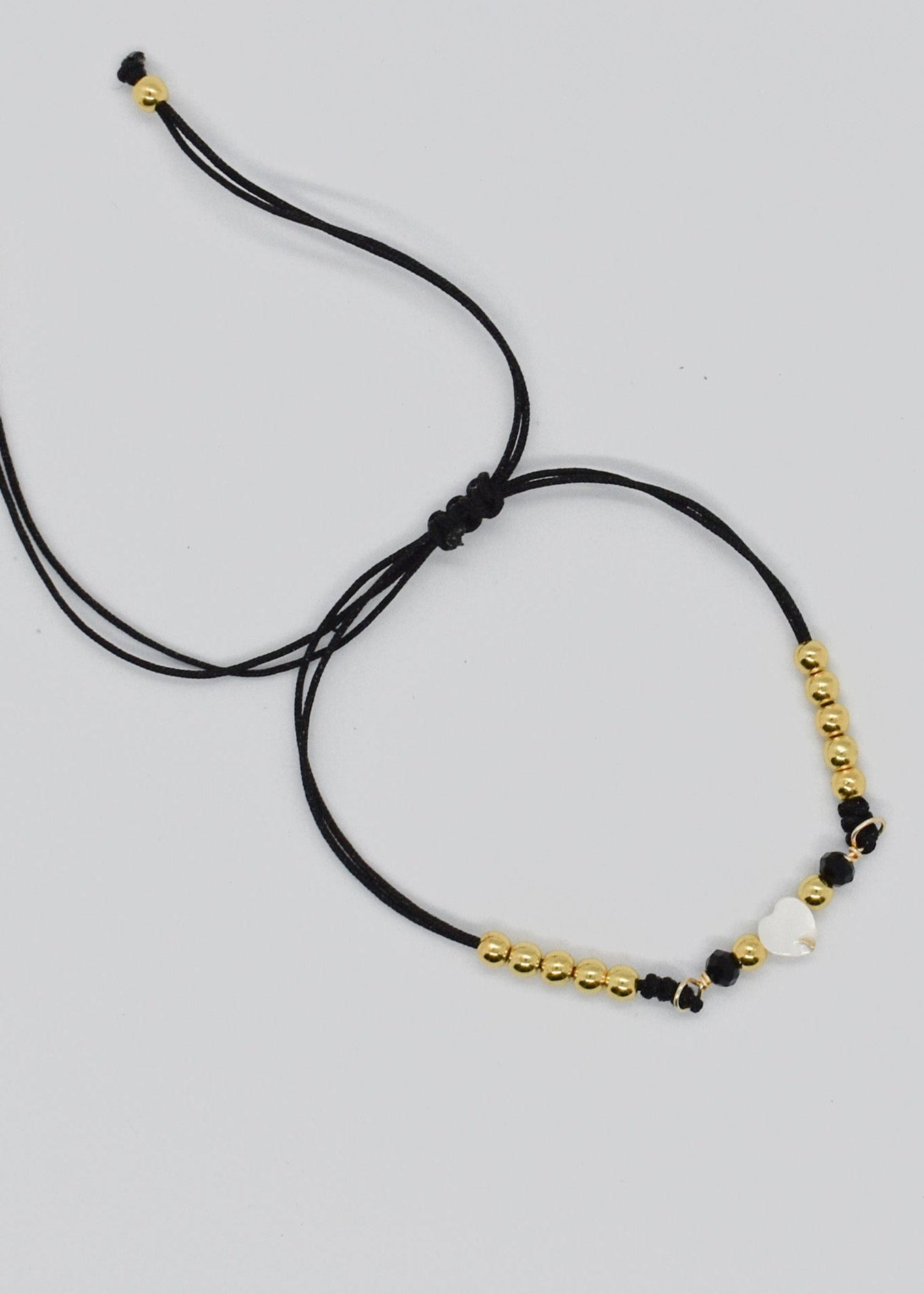 heart crystal bracelets black