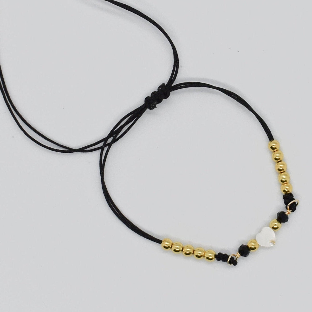 heart crystal bracelets black