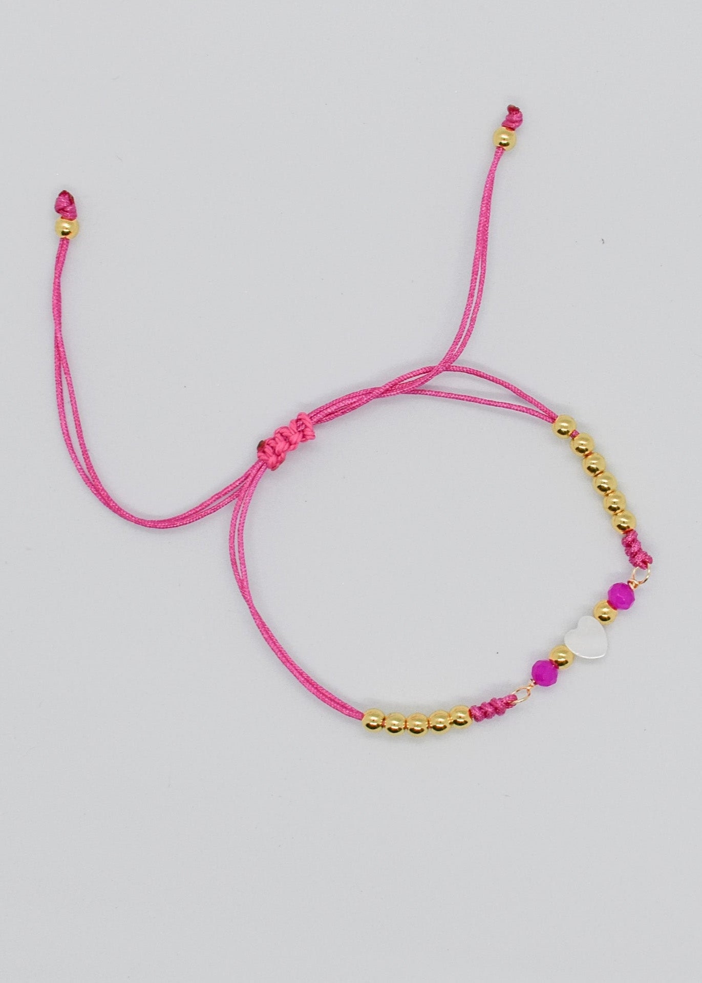heart crystal bracelets fuccia