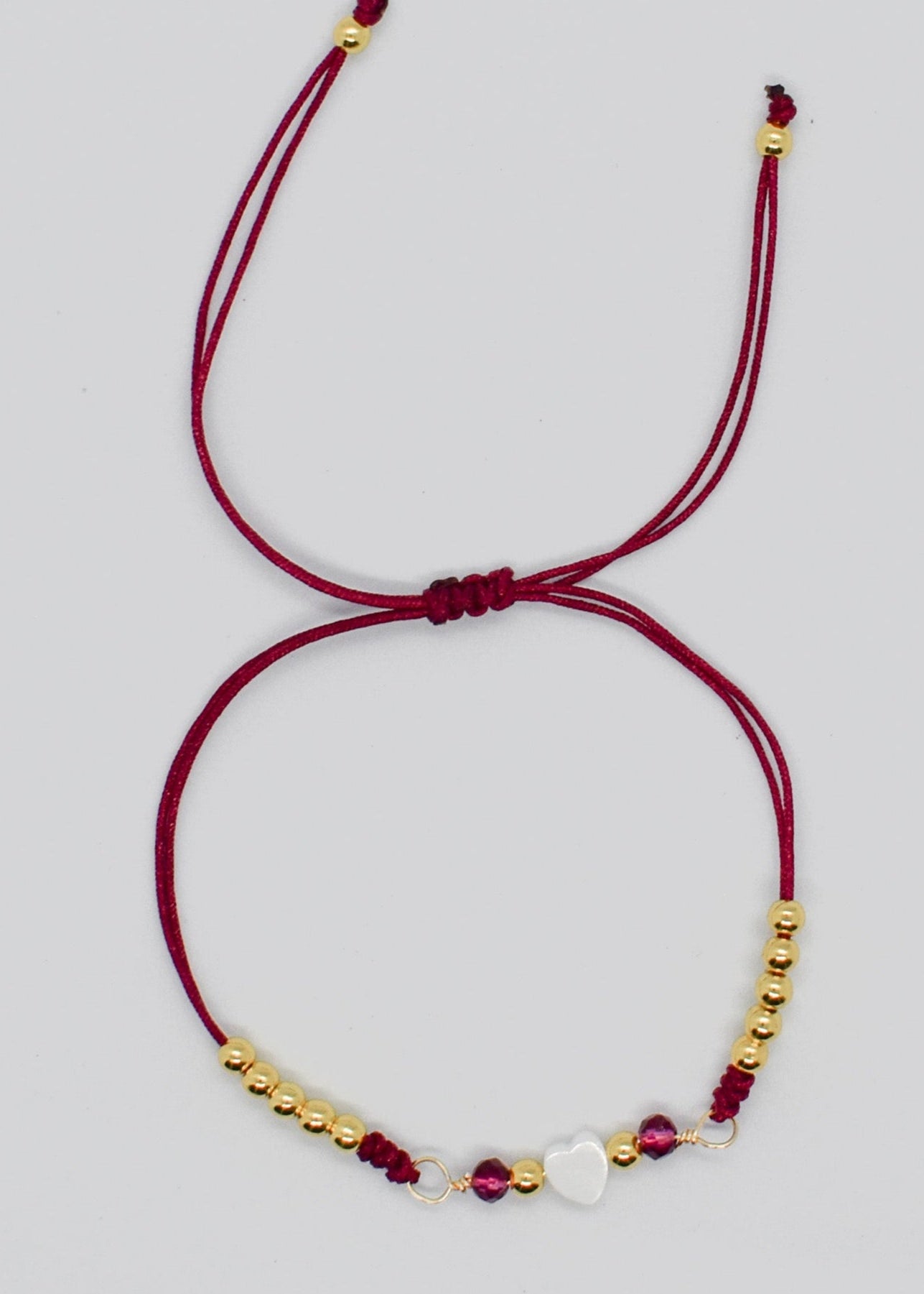 heart crystal bracelets red