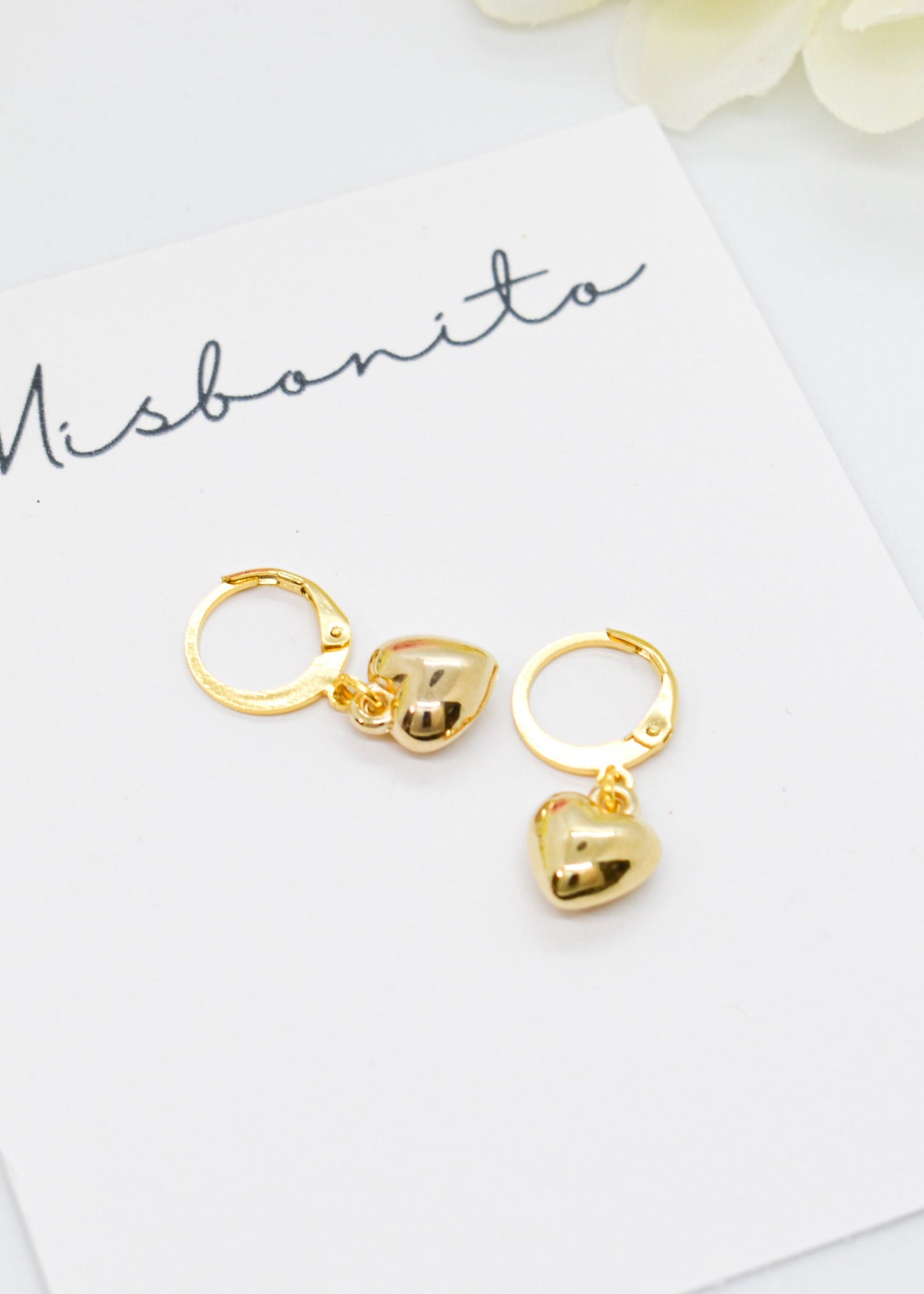 Heart Charm Hoop Earrings